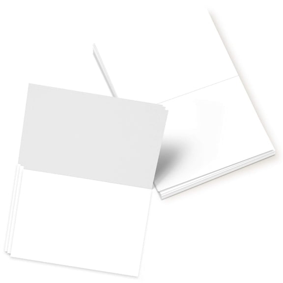 Bright Color Folding Greeting Cards Uncoated | 4.5” x 6” Inches When Folded in Half | 50 Cards Per Pack | White