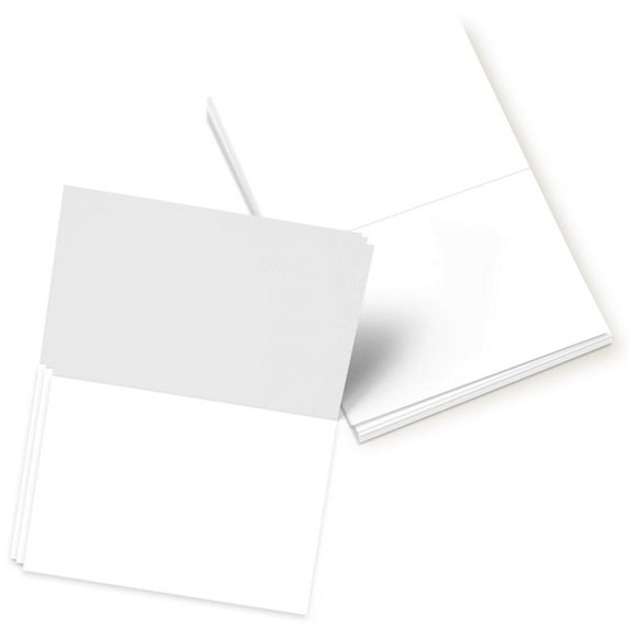 Bright Color Folding Greeting Cards Uncoated | 4.5” x 6” Inches When Folded in Half | 50 Cards Per Pack | White