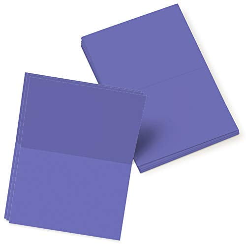 Bright Color Folding Greeting Cards Uncoated | 5” x 7” Inches When Folded in Half | 50 Cards Per Pack | Ultra Grape