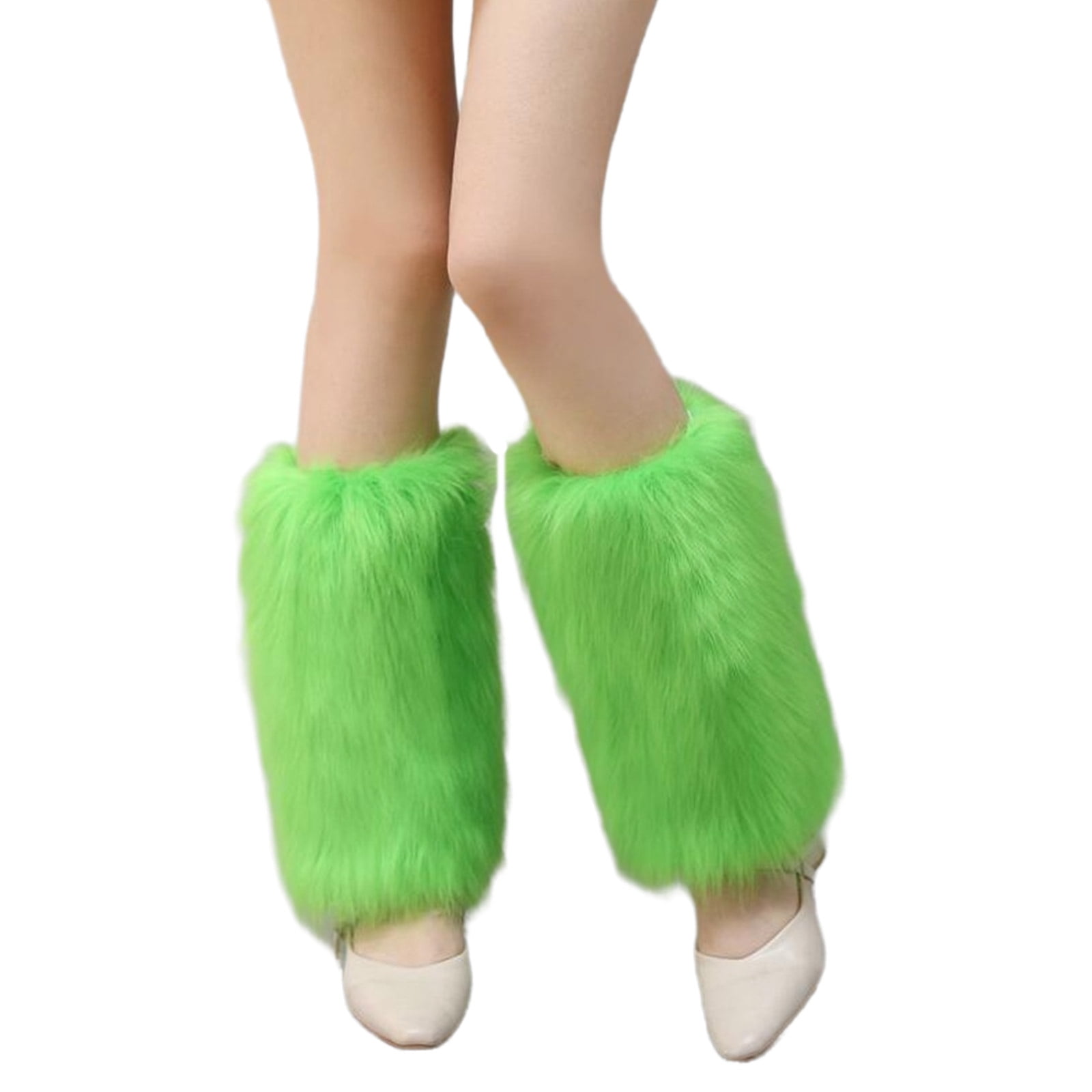 Bright Color Furry Boot Covers Cuff for Women Soft Warm Leg Accessories ...
