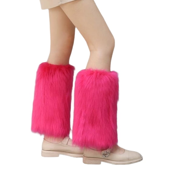 Sofe Color Bright Color Furry Boot Covers Cuff for Women Soft Warm Leg Accessories ...