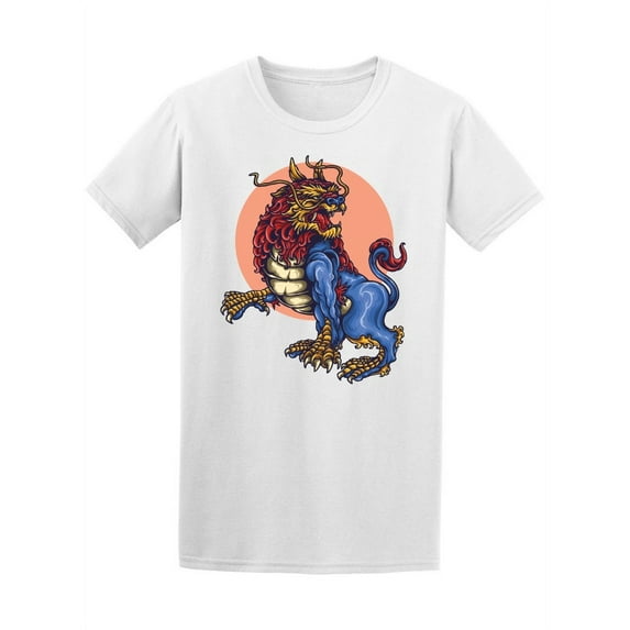 Bright Color Japanese Lion T-Shirt Men -Image by Shutterstock, Male 4X-Large