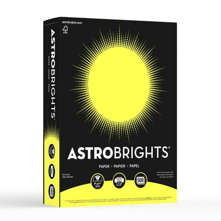 Bright Color Paper, Neenah Astrobrights®, Letter Paper Size, 24 Lb, FSC Certified®, Lift-Off Lemon, Ream Of 500 Sheets