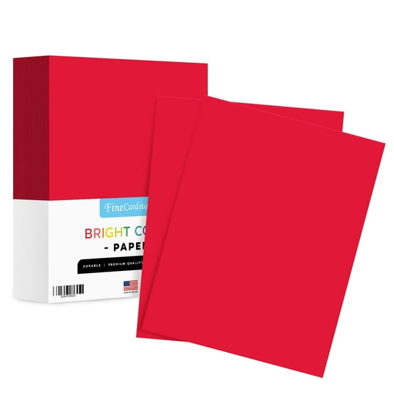 Bright Color Paper Regular 24lb - 1 Ream of 500 Papers Per Pack (8.5 x 11, Dark Red)