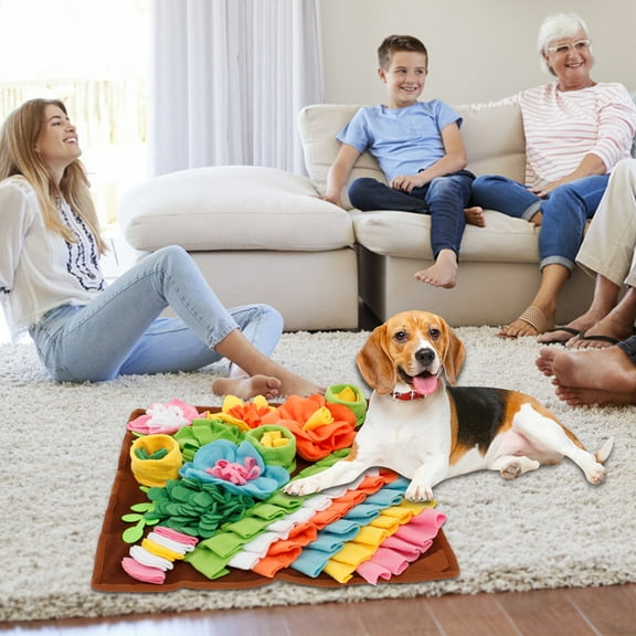 Bright Color Snuffle Mat With Anti Slip Bottom Soft Large Space Sniff Mat Machine Washable Slow Eatting Mat With Fastener Tape for Small Pets Dogs Cats Rabbits