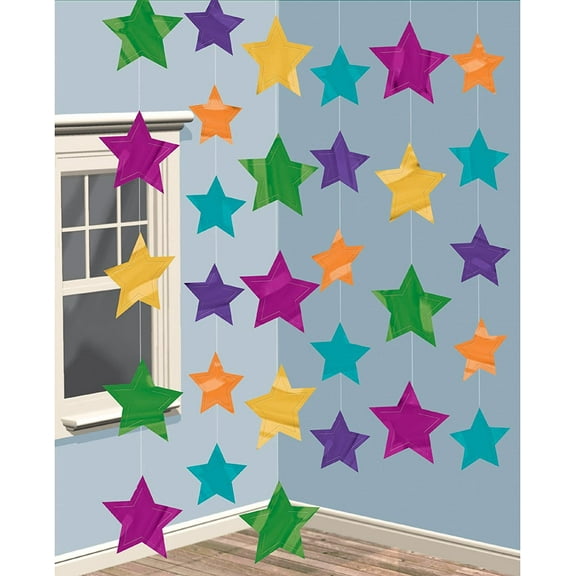Bright Color Stars Theme Party String Decorations