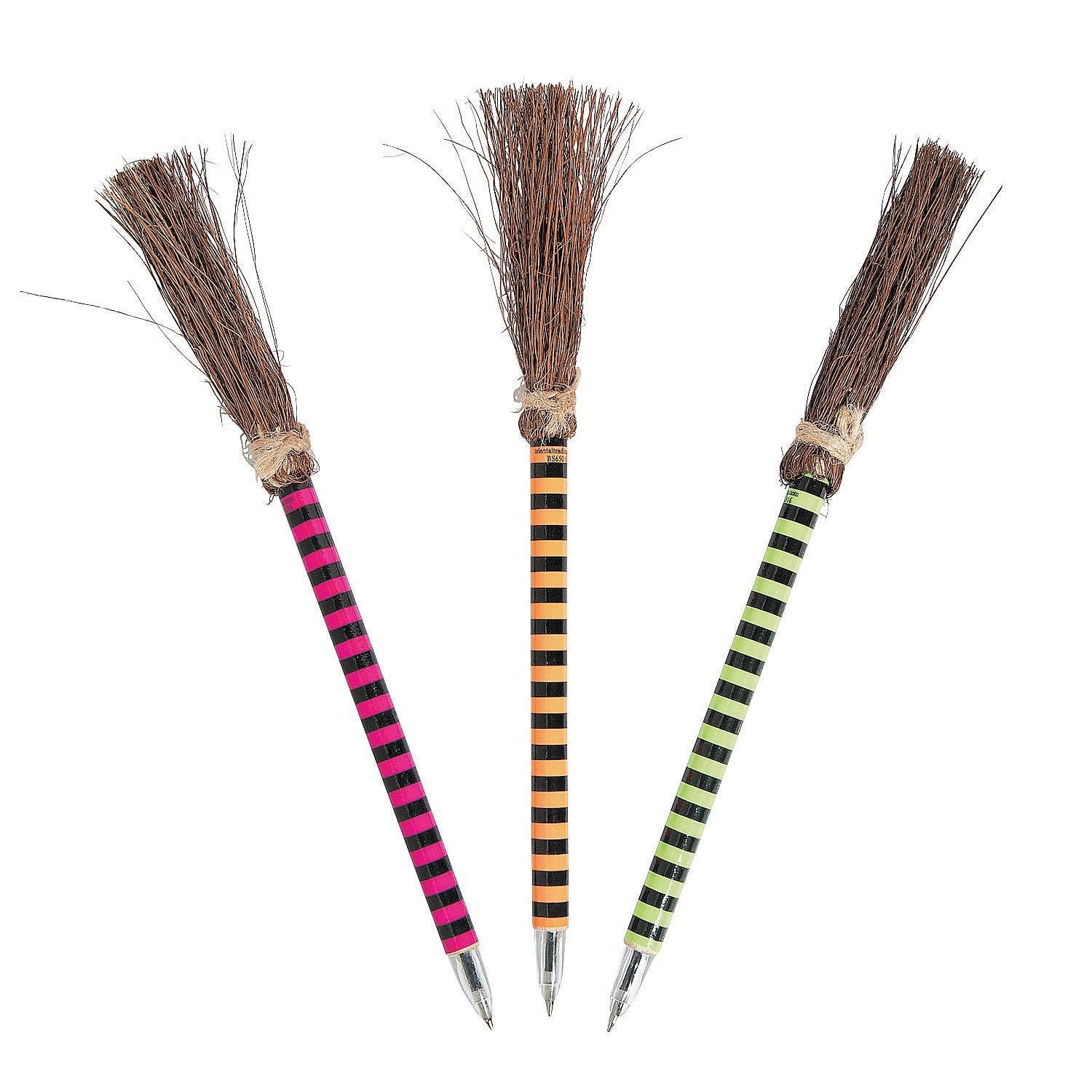Bright Color Witch Broom Pens - Party Favors - 12 Pieces