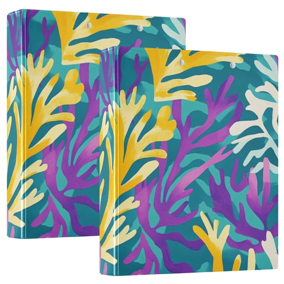 Bright Colored Corals Round Ring Binder 3 Rings 1.5" Capacity File Storage for A4 Size 1 Pack