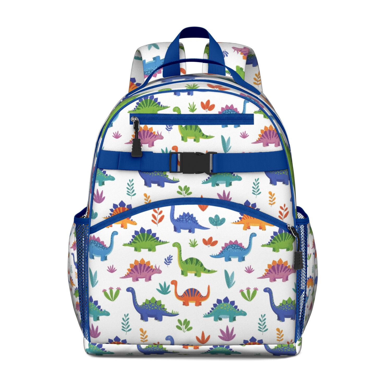 Bright Colored Dinosaur and Leaf Pattern Backpack for School,Cute ...