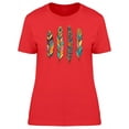 thumbnail image 1 of Bright Colored Feathers T-Shirt Women -Image by Shutterstock, Female XX-Large, 1 of 2