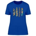 thumbnail image 1 of Bright Colored Feathers T-Shirt Women -Image by Shutterstock, Female x-Large, 1 of 2