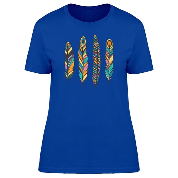 Bright Colored Feathers T-Shirt Women -Image by Shutterstock, Female x-Large