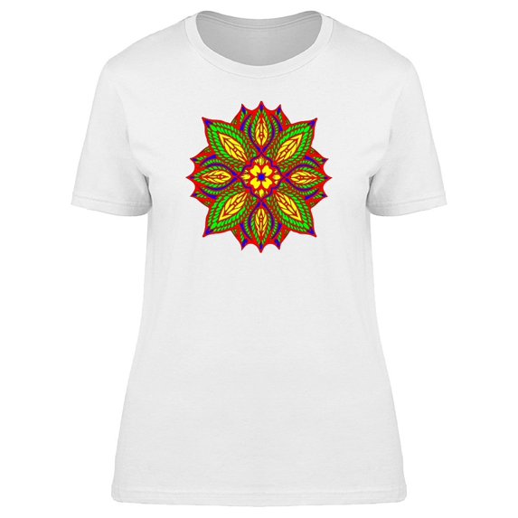 Bright Colored Flower Mandala Tee Women's -Image by Shutterstock