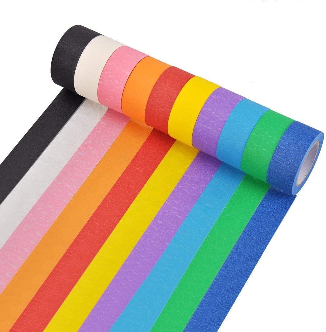 10 Psc Candy Color Decorative Adhesive Tapes