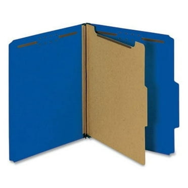 Bright Colored Pressboard Classification Folders 1 Divider, Letter Size, Cobalt Blue, 10/Box
