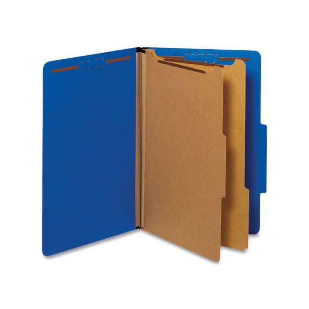 Bright Colored Pressboard Classification Folders 2 Dividers, Legal Size, Cobalt Blue, 10/Box