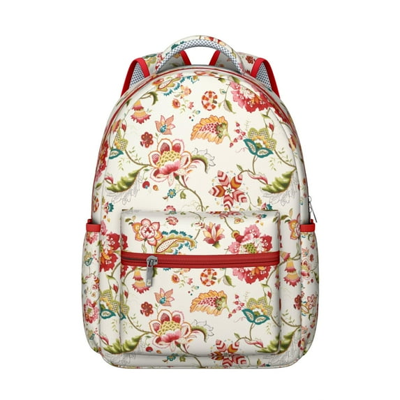Bright Colorful Floral Print Backpack - Lightweight Waterproof Daypack