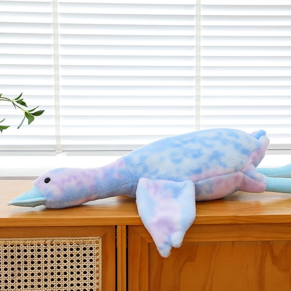 Bright Colorful Giant Goose Plush Toy - Soft Huggable Stuffed Animal for Adults, Easter Decor, Cozy Long Body Pillow for Napping, Durable Home Decor Accent, Ideal Gift for All Occasions, 79in, Blue