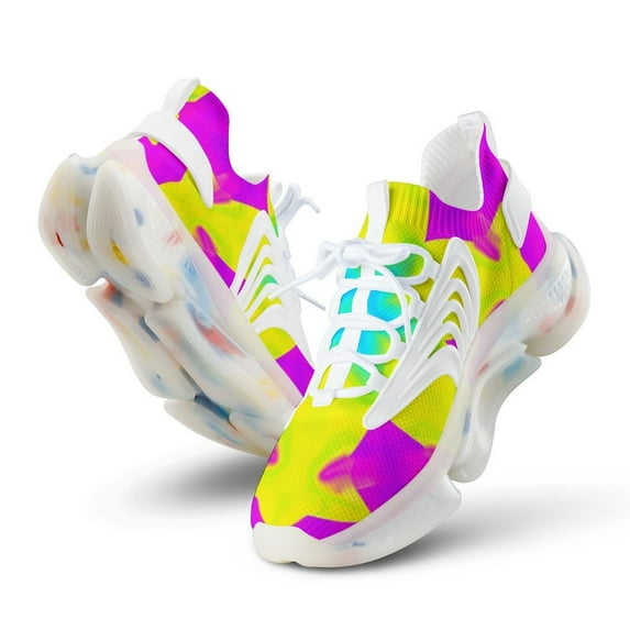 Bright Colorful Kaleidoscopic Pattern Design Walking Shoes for Men Woman Lightweight Tennis Fashion Elastic Sports Shoes Cushion Basketball Shoes