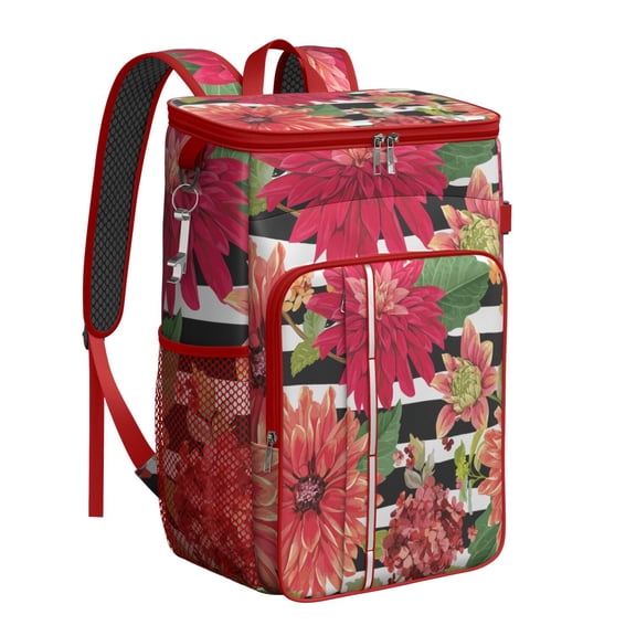 Bright Colorful Sunflower and Daisy Pattern Cooler Bag - 20L Soft Cooler with Multiple Pockets