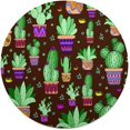 Bright Colors Cacti Round Blanket for Couch Bed Throw Blanket