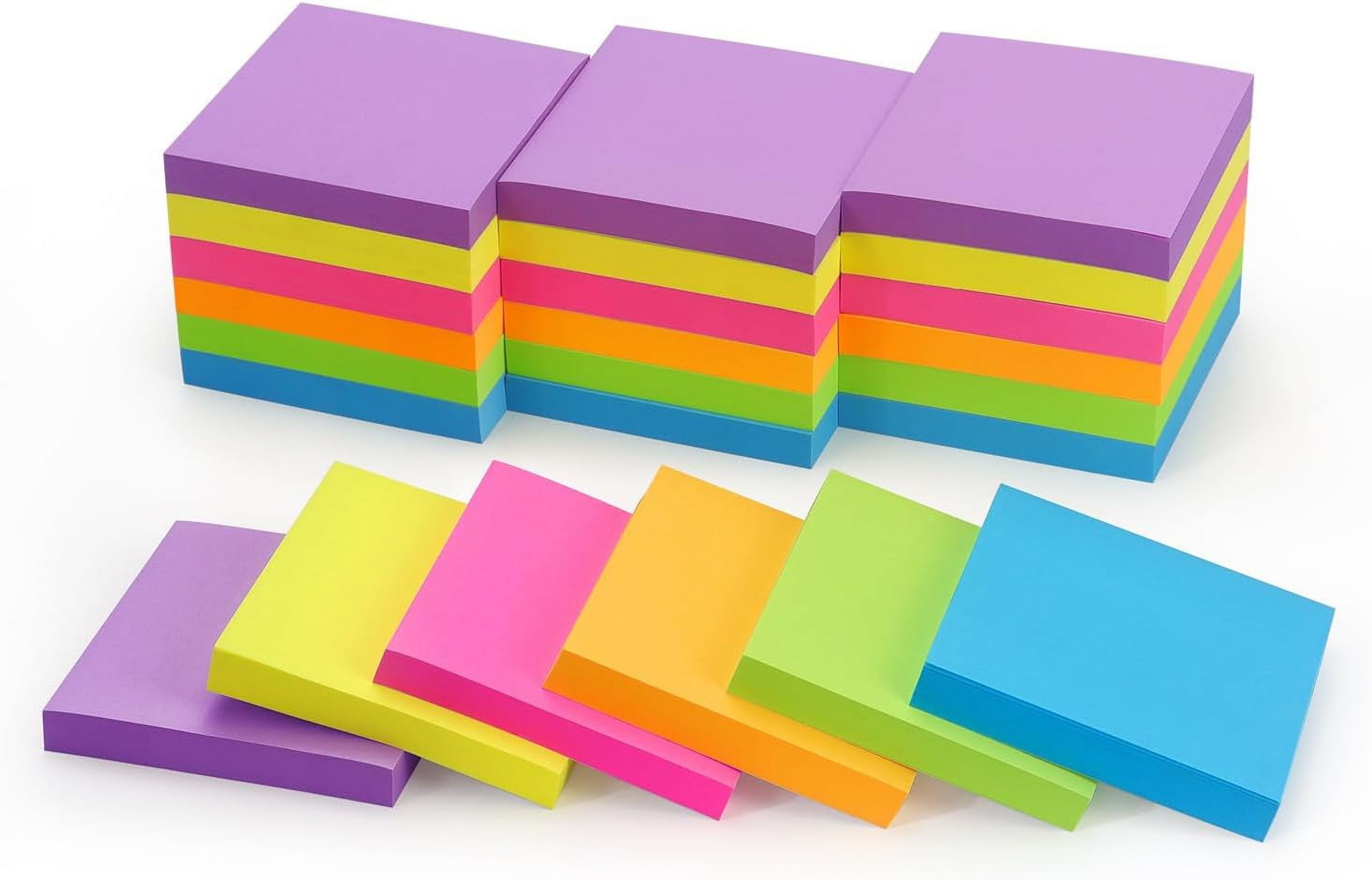Bright Colors Self-Stick Sticky Notes - Walmart.com