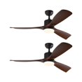 thumbnail image 1 of Bright Corners  Modern Ceiling Fan with Light and Remote Control, Brown (Set of 2), 1 of 7