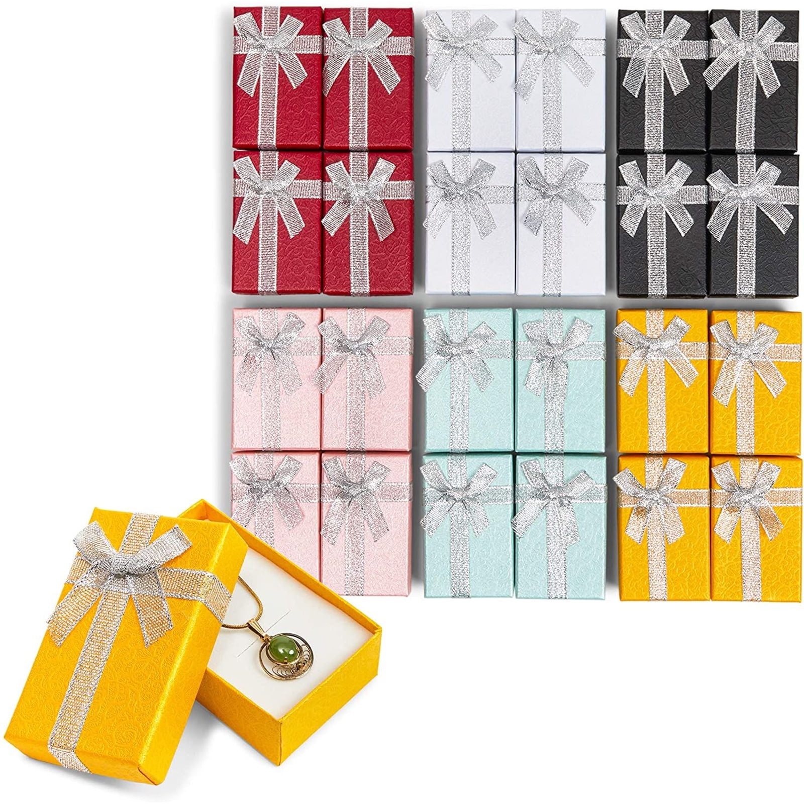 Bright Creations Jewelry Gift Box Set with Lids and Ribbons, 24 Small ...