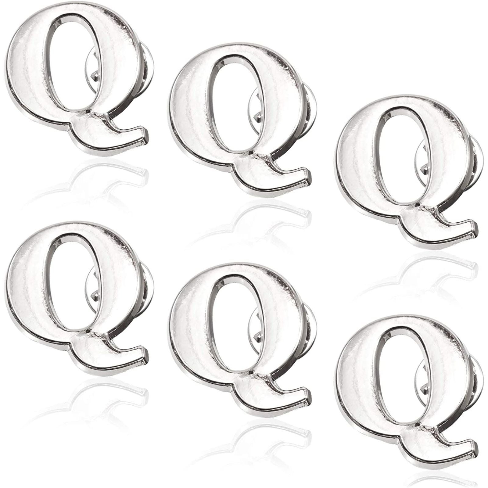 Bright Creations Alphabet Letter Lapel 6 Pack Q Monogram Lapel Pin