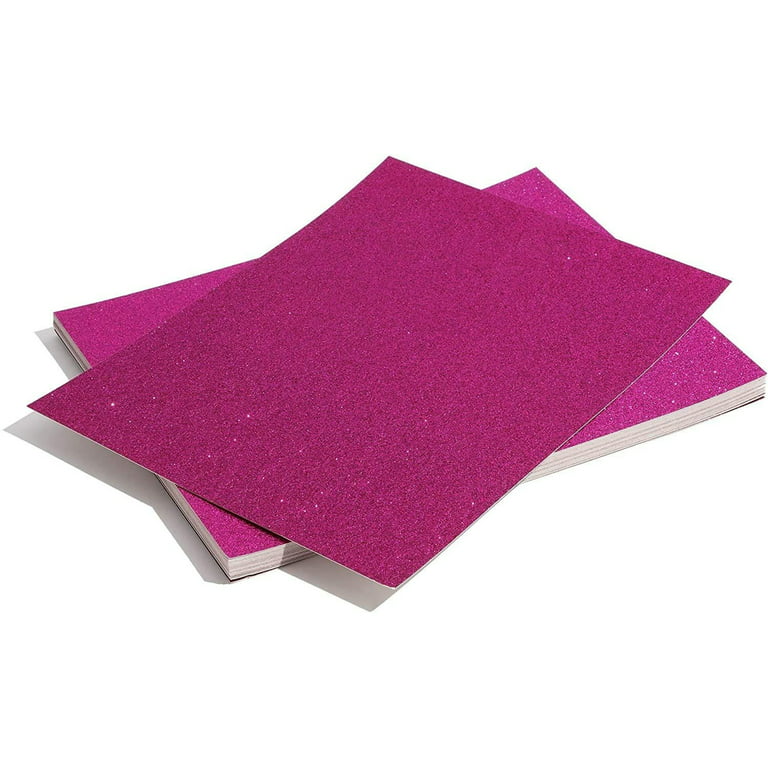 Bright Creations Glitter Cardstock Paper 24 Pack - DIY Glitter Craft Paper  Dark Pink - 11 x 8.5 inches