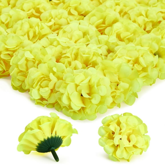 Bright Creations Mini Artificial Hydrangea Flower Heads (60 Count) Yellow, 1.5 Inches