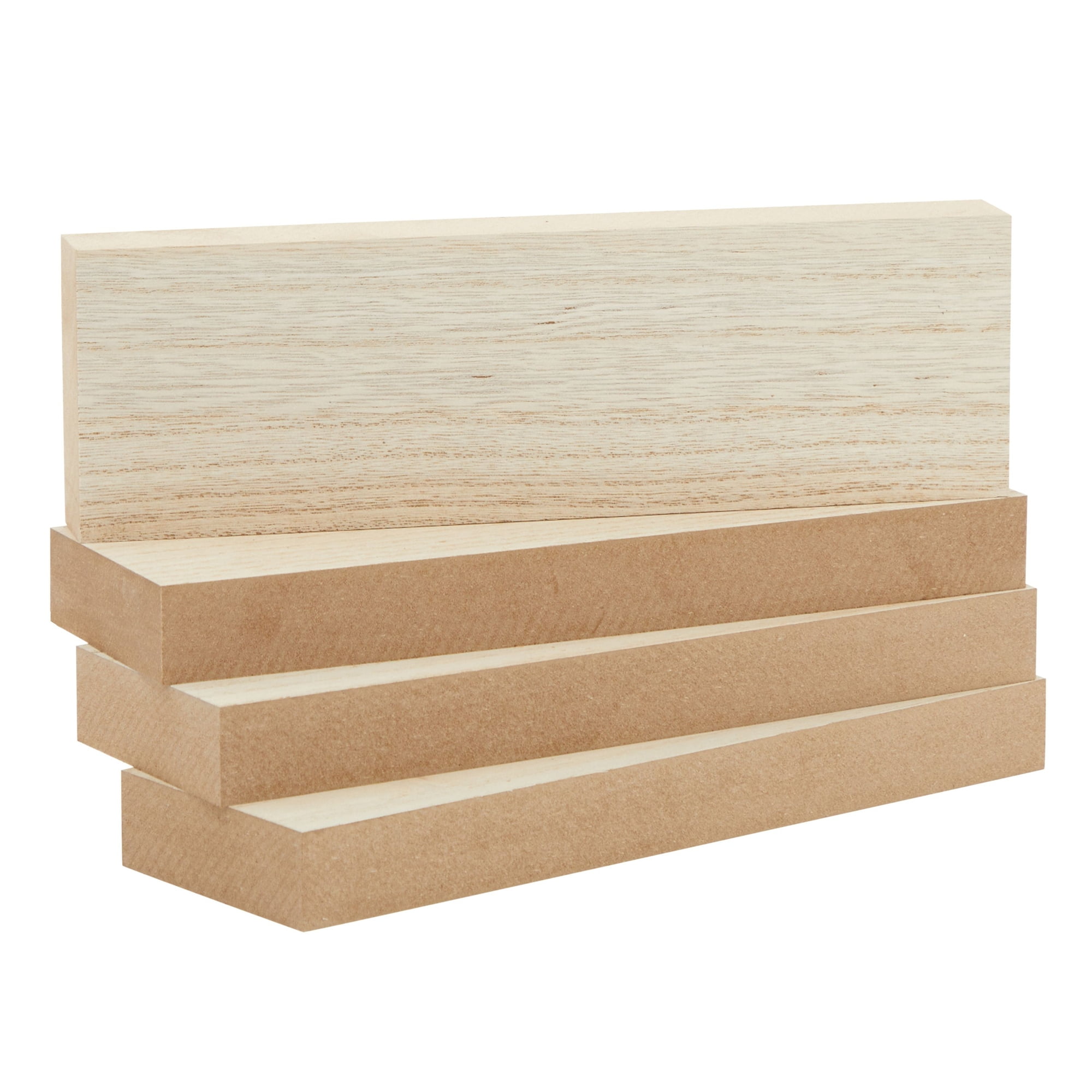 Unfinished MDF Wood Blocks for DIY Crafts, 3x10 Inch, 4 Pack