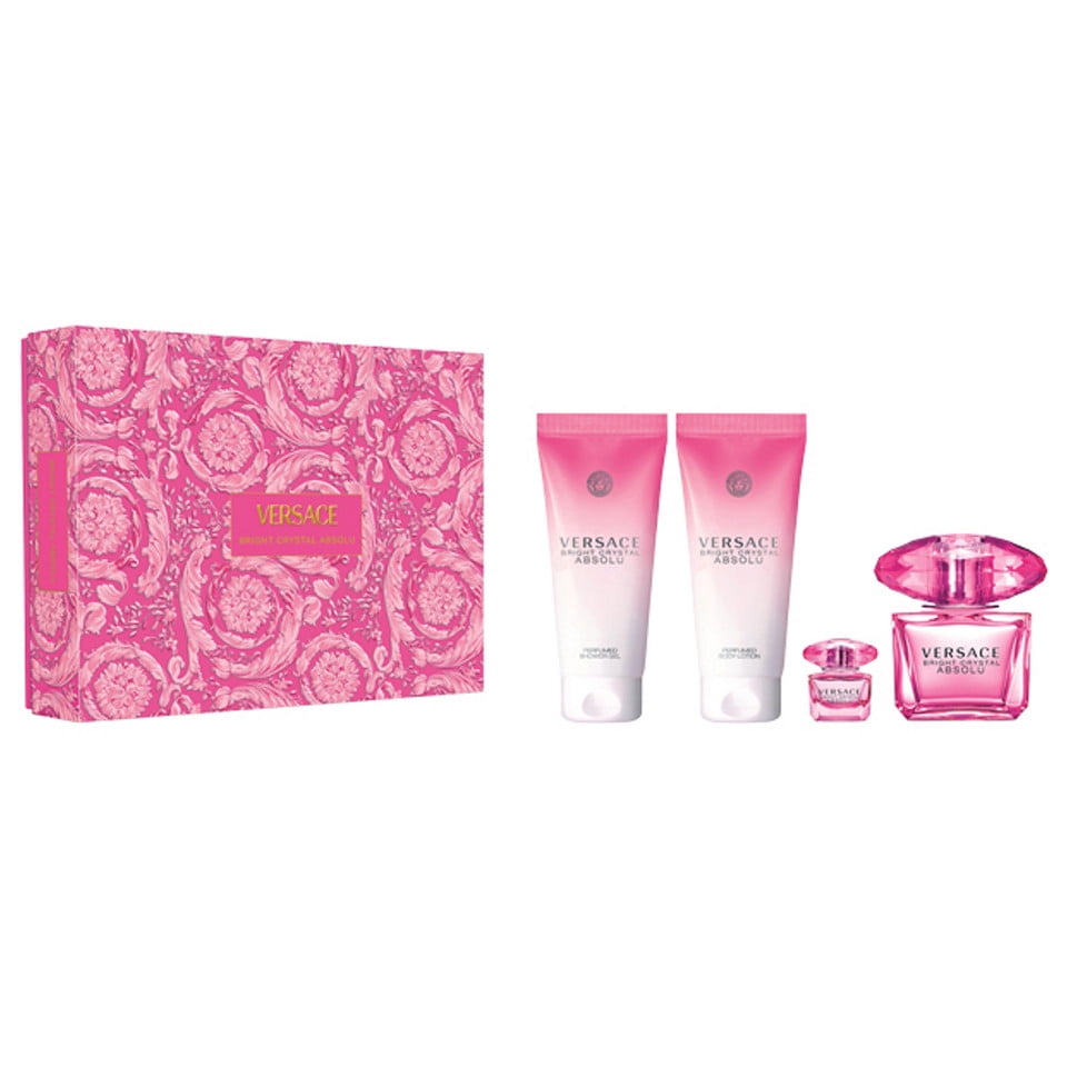 Bright Crystal Absolu by Versace 4pc Gift Set 3 oz EDP + Body