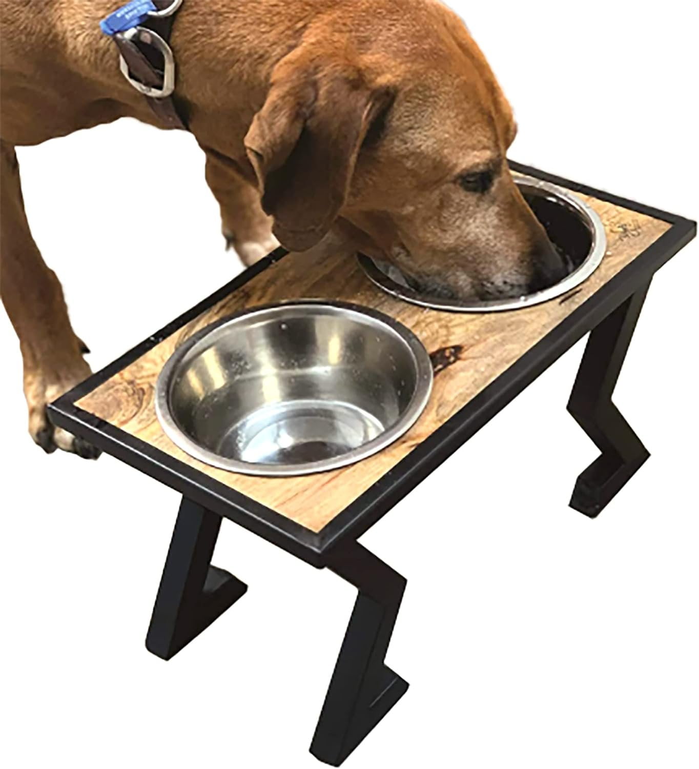 Bright Dezigns Elevated Dog Bowls for Large Dogs. Raised Dog Bowl for Medium Dogs with 2
