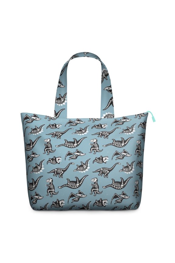 Bright Dinosaur Travel Duffel Bag, Roaring Dinosaur Watercolor Print Tote, Cute Baby Dino Pattern Weekender for Women