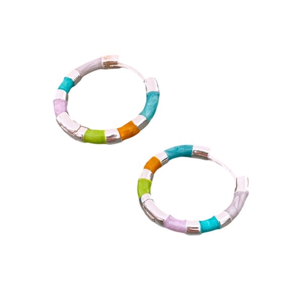Bright Drip Oil Hoop Earring Elegant Handcrafted Drops Lightweight Comfort Fit Casual Or Party Jewelry For Her