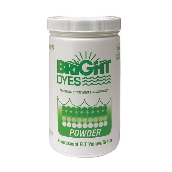 Bright Dyes Dye Tracer Powder,Flt Yellow/Green,1 lb 105001