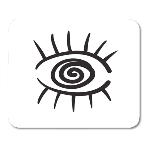 Bright Eye Black and White Circle Close Drawing Drawn Emblem Mousepad Mouse Pad Mouse Mat 9x10 inch