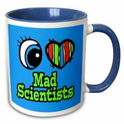 Bright Eye Heart I Love Mad Scientists 15oz Two-Tone Blue Mug mug-106268-11
