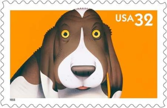 Bright Eyes Dog Canvas Art - US POSTAL SERVICE (24 x 36)