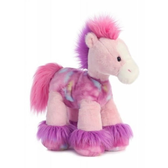 Aurora Bright Fancies Bubblegum Pink Tye Die Horse Plush Stuffed Animal, 12"