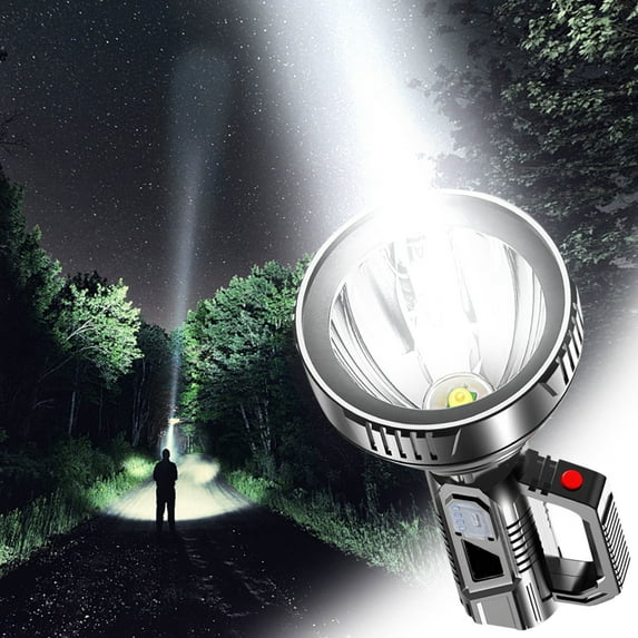 Bright Flashlights High Lumens, Flashlights For Emergencies, Emergency Flashlight, Strong Light Portable Flashlight USB Rechargeable ABS Outdoor LED Multifunctional Household Searchlight Portable La