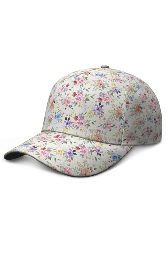 Bright Floral Baseball Cap Adjustable Snapback Colorful Design