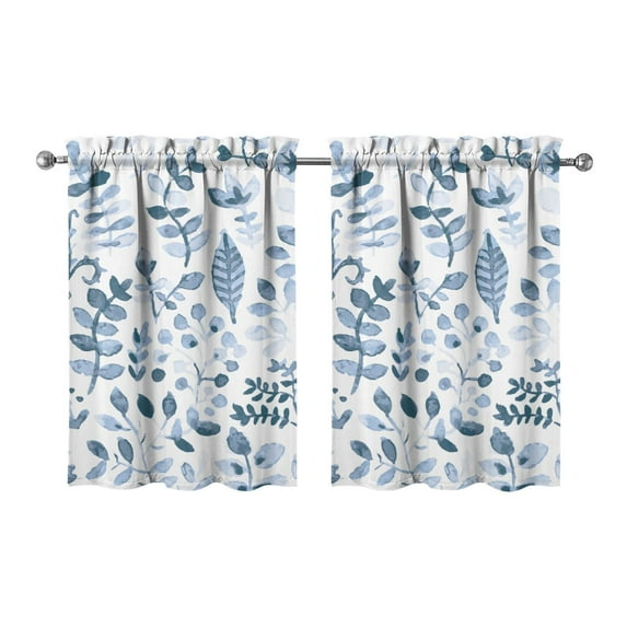 Bright Floral Curtains 2 PCS Colorful Vintage Flower Pattern Semi