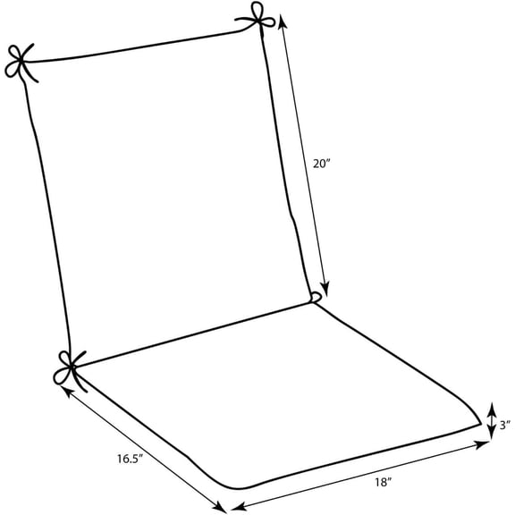 Bright Floral Indoor/Outdoor 1 Piece Solid Back Chair Cushion Set With Ties, 1 Count, 36.5" x 18", Green/Red Zoe