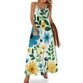 thumbnail image 1 of Bright Floral Summer Pattern Design Sleeveless Dress Women's Evening Dress Womans Clothing, 1 of 9