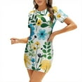 thumbnail image 1 of Bright Floral Summer Pattern Design Summer Dresses For Women Dress Short Sleeves Dress, 1 of 9