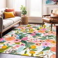 thumbnail image 1 of Bright Flowers Pattern Printed Rug For Bedroom, Cute Area Rug Floral Plant Washable Rugs Non-Slip Soft Floor Mats For Entryway Laundry Living Room, 1 of 8