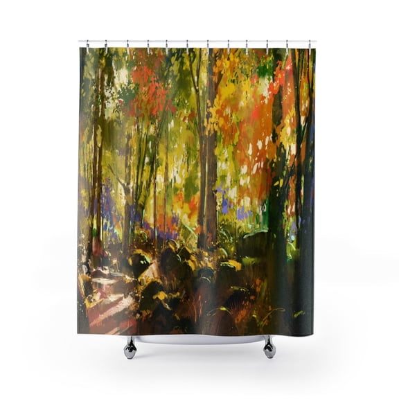 Bright Forest Beautiful Premium 71"x74" Waterproof Shower Curtain for Stylish Bath Decor