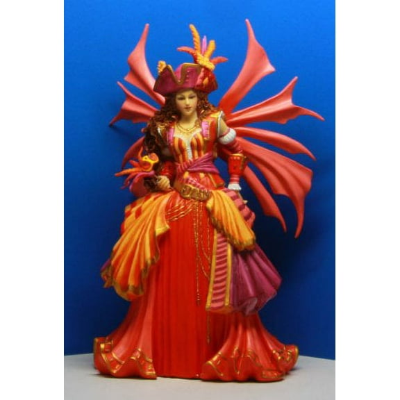 Bright Fuchsia Swashbuckler Pirate Winged Fairy Statue Figurine